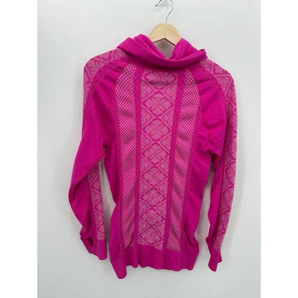 Athletic Essentials Cowl Neck Pullover Size L Pink Workout Running Sweatshirt - Picture 2 of 6